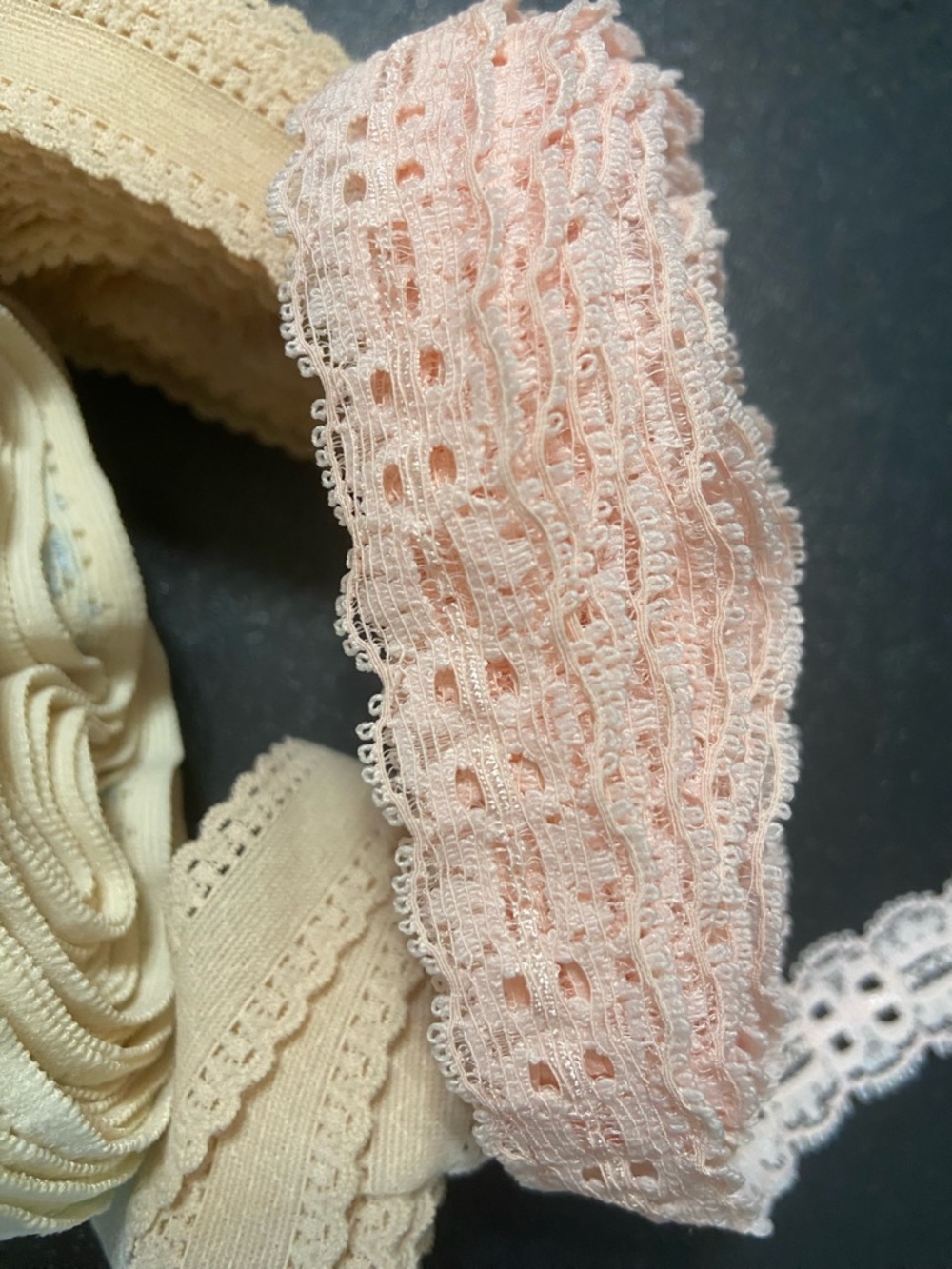 Lingerie Lacey Elastic Bundle in Pink, Beige, Cream & Pale Blue - Picture 3 of 9